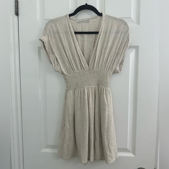 Short-Sleeve Smocked Waist Mini Dress - Picture 2 of 9